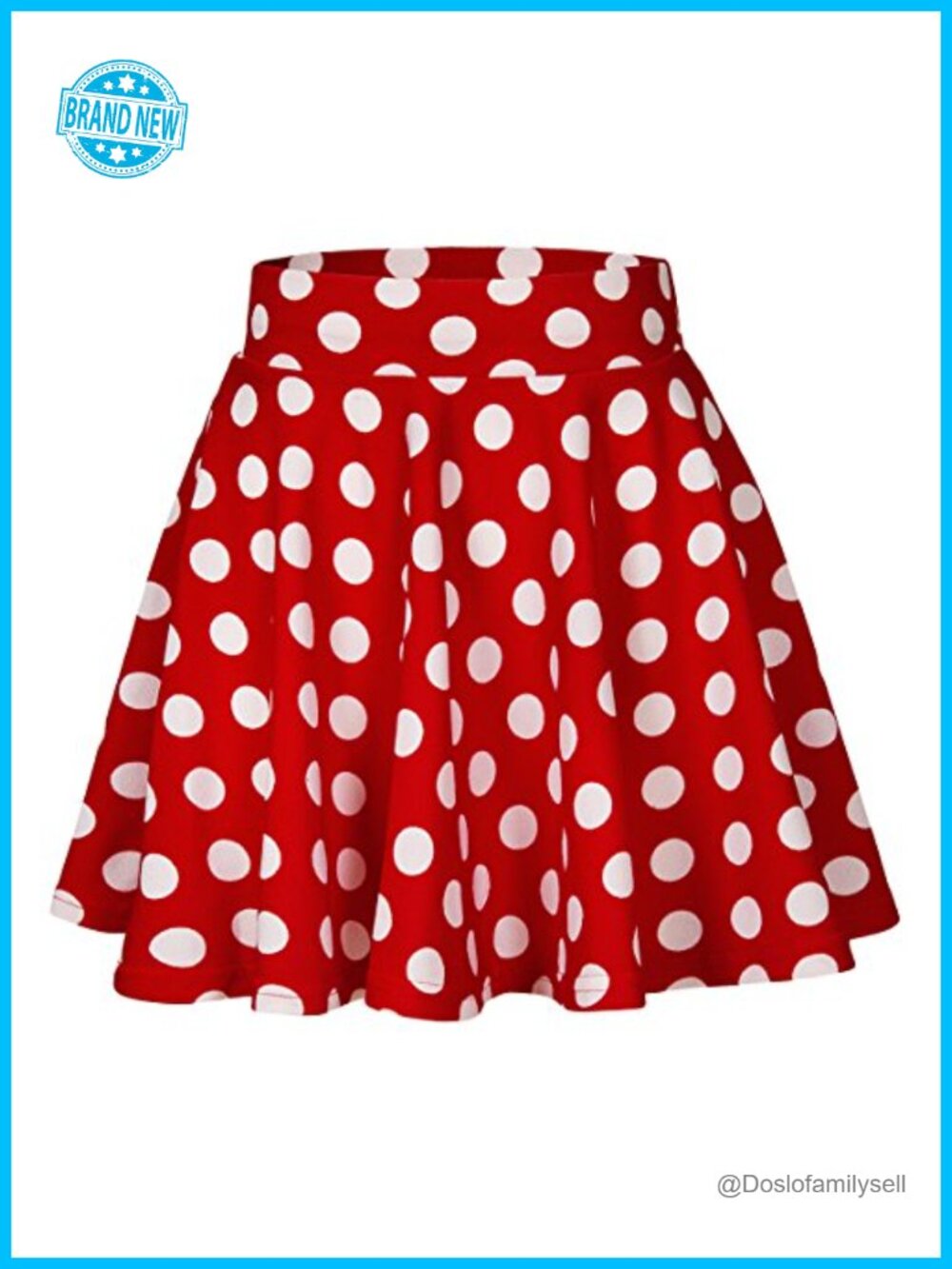 High Waisted Pleated Mini Skater Skirt Stretchy Tummy Control